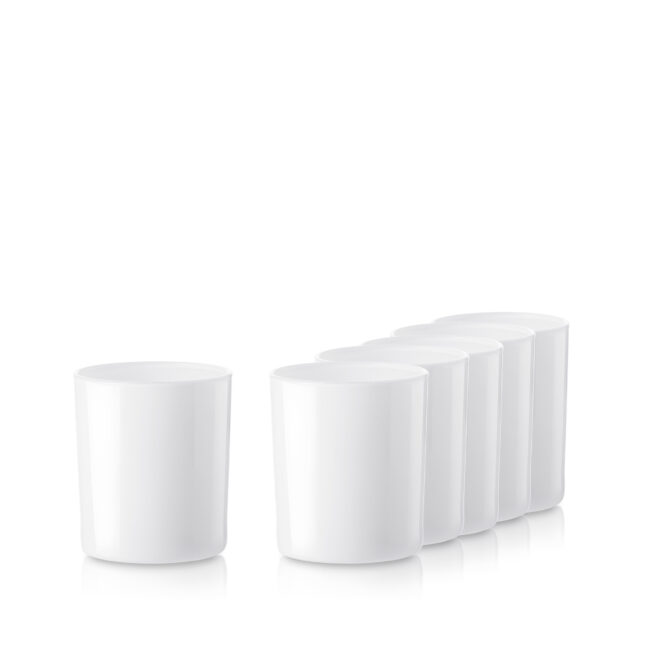 Pojemnik szklany do świec 70056 biały połysk 205 ml zestaw 100 szt.