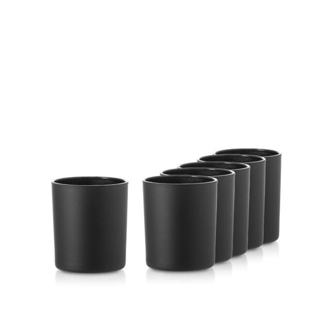 Pojemnik szklany szklanka do zalewu świec 70056 czarny mat 205 ml kpl. 6 szt.