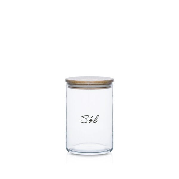 Pojemnik szklany na sól z pokrywką