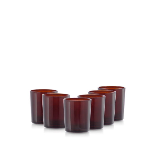 Pojemnik szklany do zalewu świec 70440 brąz transparent 90 ml kpl. 6 szt.