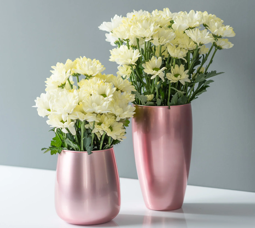 Zestaw wazonów różowych