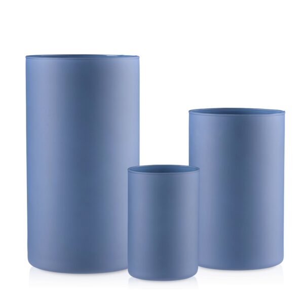 Zestaw wazonów szklanych granatowych tuba 30-21-15 kpl. 3 szt.