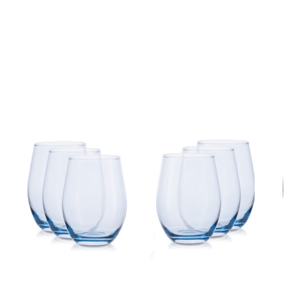 Zestaw szklanek 500 ml -6szt. niebieski transparent