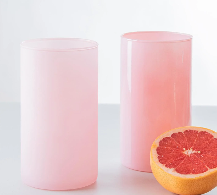 wazon szklany różowy mat 20cm