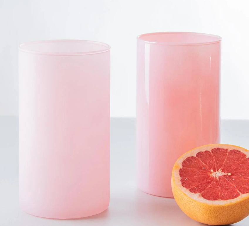 wazon szklany różowy połysk cylinder 