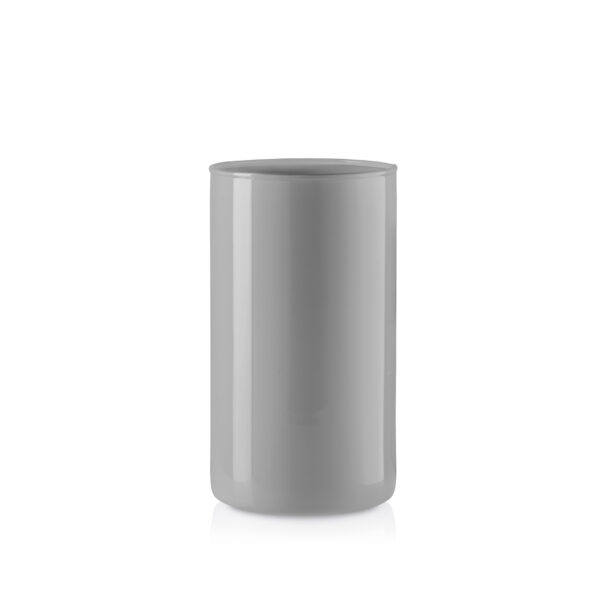 Wazon szklany cylinder tuba szary połysk 20 cm