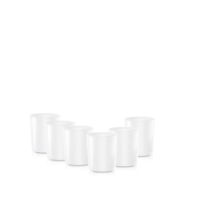 Pojemnik szklany do zalewu świec 70440 biały połysk 90 ml kpl. 6 szt.