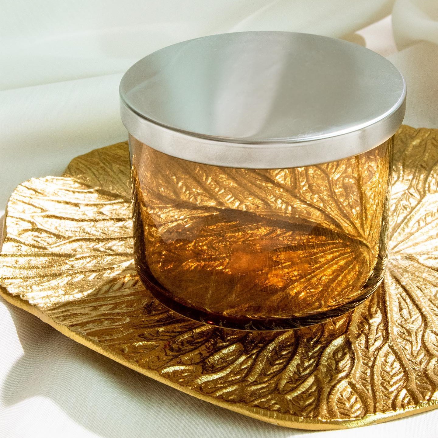 Zestaw pojemników szklany do przechowywania PURE HOME z pokrywką metalową