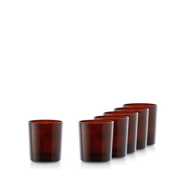 Pojemnik szklany szklanka do zalewu świec 70056 bursztyn 205 ml kpl. 6 szt.