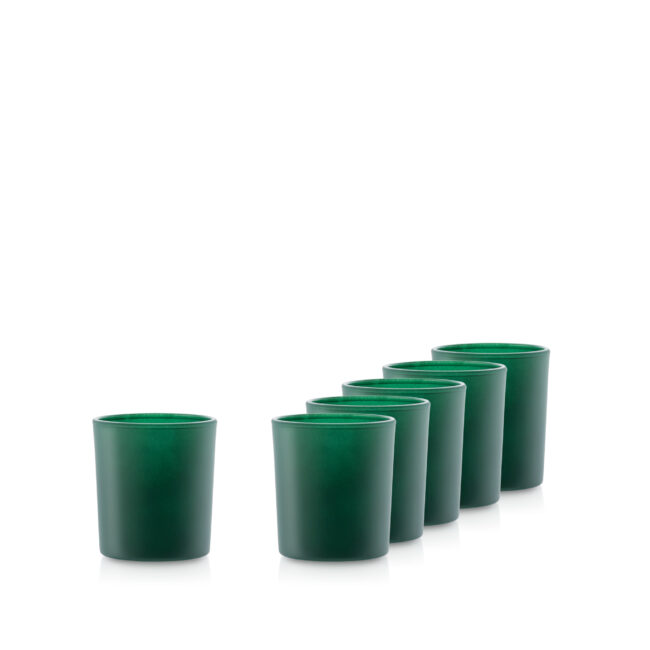 Pojemnik szklany szklanka do zalewu świec 70056 zielony mat 205 ml kpl. 6 szt.