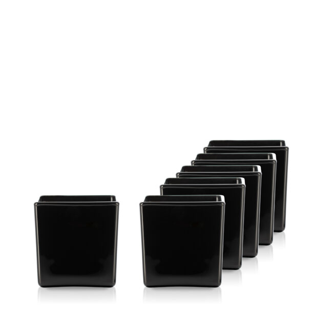 Pojemnik szklany do zalewu świec 70210 czarny połysk 300 ml kpl. 6 szt.