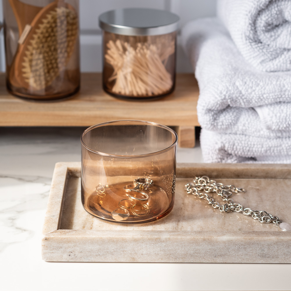 Zestaw pojemników szklany do przechowywania PURE HOME z pokrywką metalową