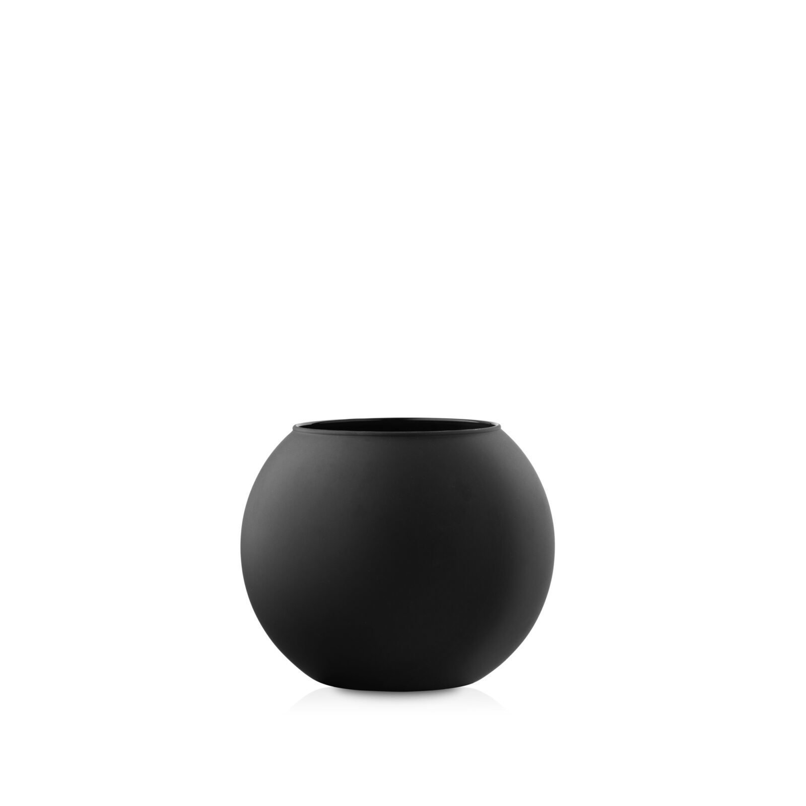 Wazon szklany kula czarny mat 15,5 x 19 cm