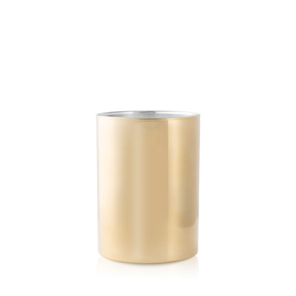 Wazon szklany tuba Glamour złoty metalik 20 cm