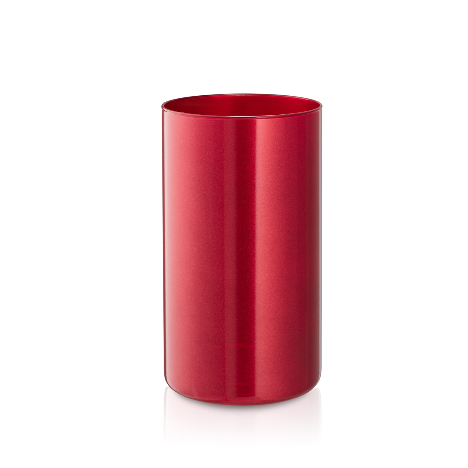 Wazon szklany tuba Glamour czerwony H30