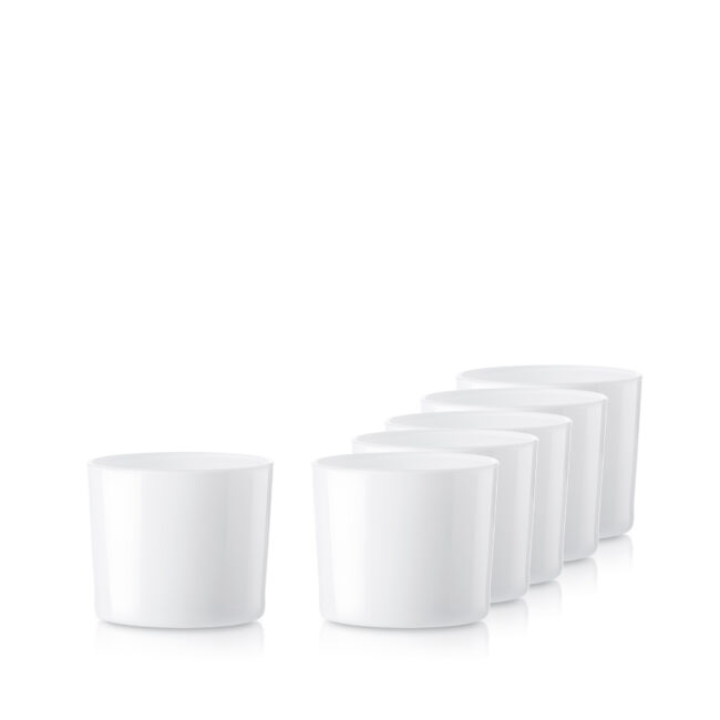 Pojemnik szklanka do świec 70836 biały połysk 310 ml kpl. 6 szt.