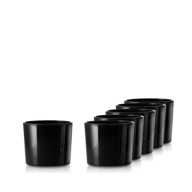 Pojemnik szklanka do świec 70836 czarny połysk 310 ml kpl. 6 szt.