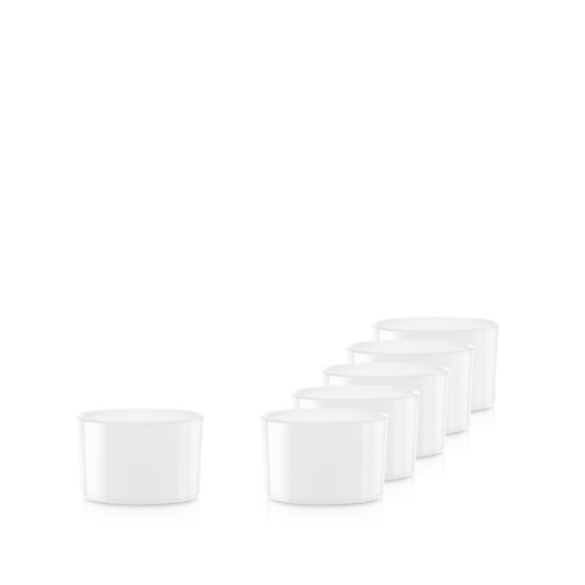 Pojemnik szklany szklanka do świec 70195 biały połysk 135 ml kpl. 6 szt.