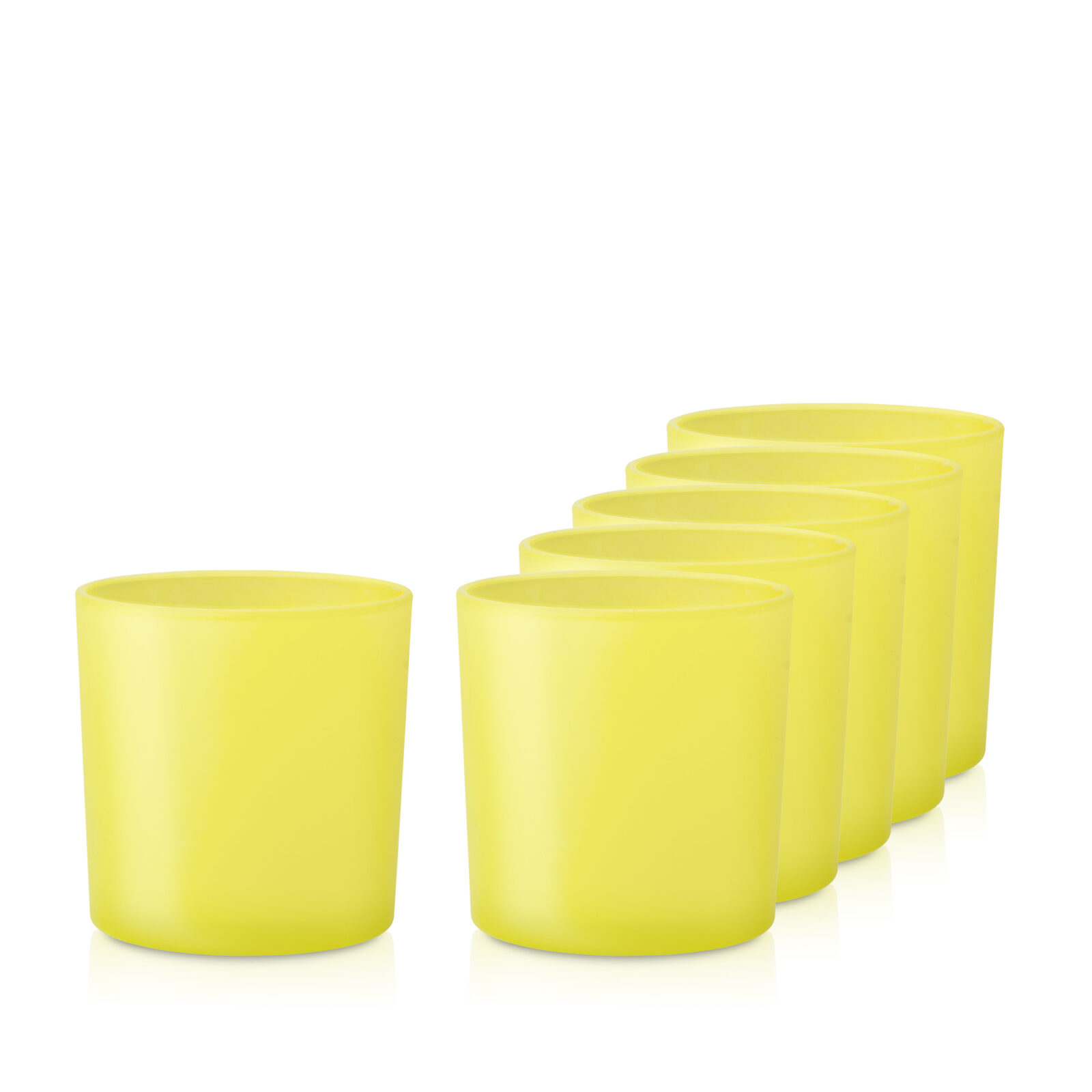 Pojemnik szklany żółty mały wiosenny do zalewu świec 38006 kpl. 6 szt.