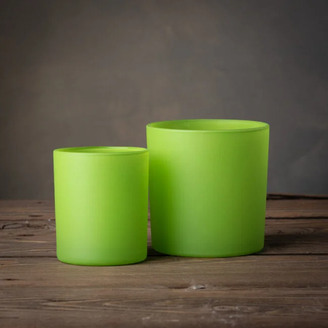 Zielony pojemnik do zalewu świec szklanka 260 ml wys. 8,5 cm kpl. 6 szt.