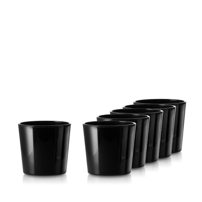 Pojemnik szklany szklanka do świec 71423 czarny połysk 185 ml kpl. 6 szt.