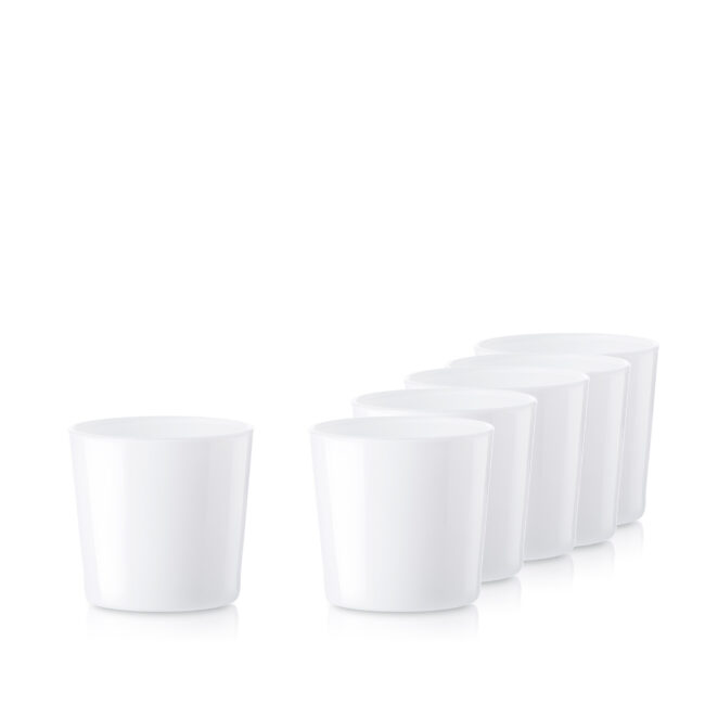 Pojemnik szklany szklanka do świec 71423 biały połysk 185 ml kpl. 6 szt.