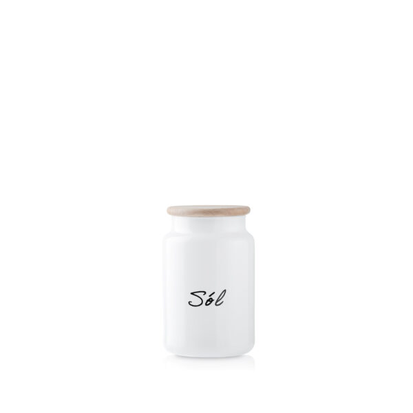 Pojemnik biały z napisem sól H15