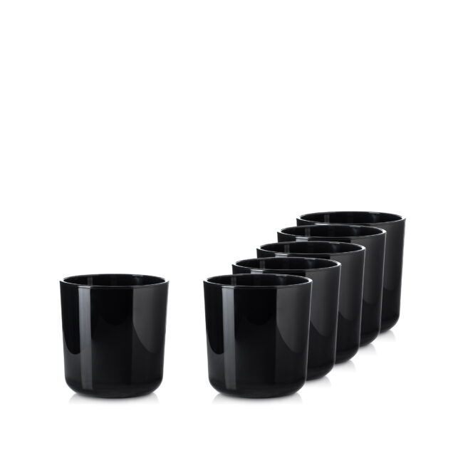 Szklanka pojemnik do świec 70020 czarny połysk 220 ml kpl. 6 szt.