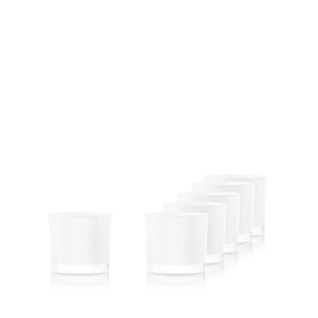 Pojemnik szklanka do świec 70836 biały połysk 310 ml kpl. 6 szt.