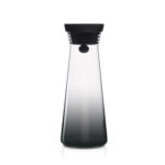 Karafka czarna ombre szklana z korkiem metalowym wys. 25 cm 1,1 l
