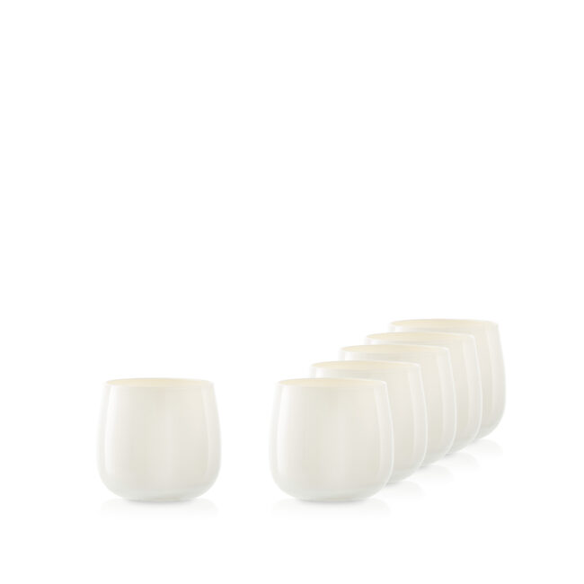 Pojemnik szklany kremowy połysk pod zalew świec 265 ml kpl. 6 szt.