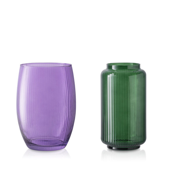 Zestaw wazonów szklanych FRIDA fioletowy zielony H 20