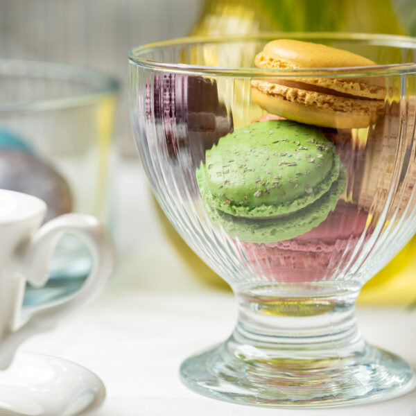 Pucharek ryflowany szklany do lodów deserów kpl. 6 szt.