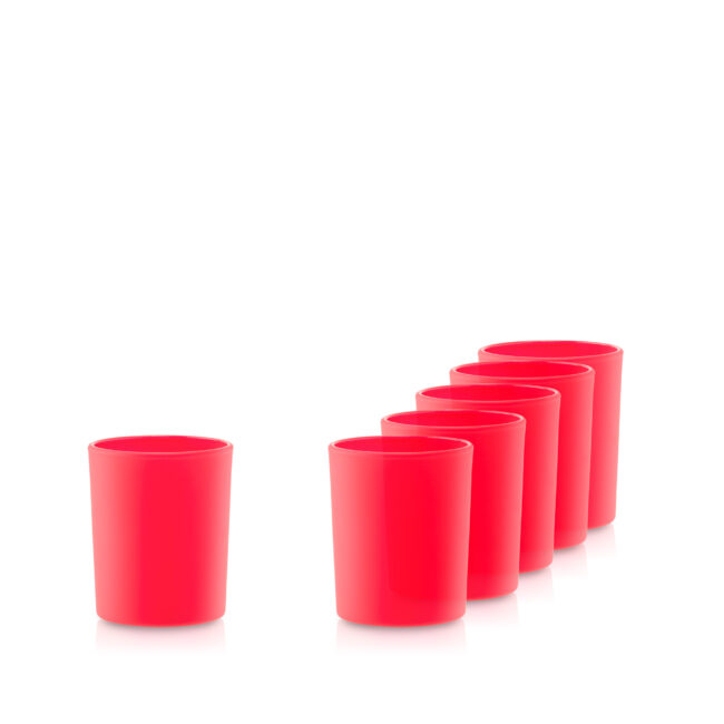 Pojemnik szklany do świec zapachowych 280 ml czerwony zestaw świąteczny 6 szt.