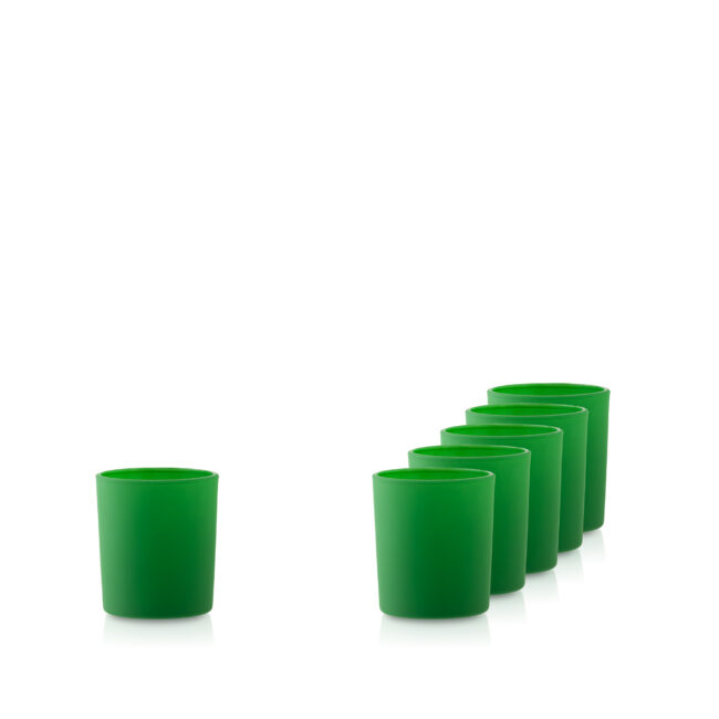 Pojemnik szklany osłonka do zalewu świec 230 ml zielony zestaw świąteczny 6 szt.