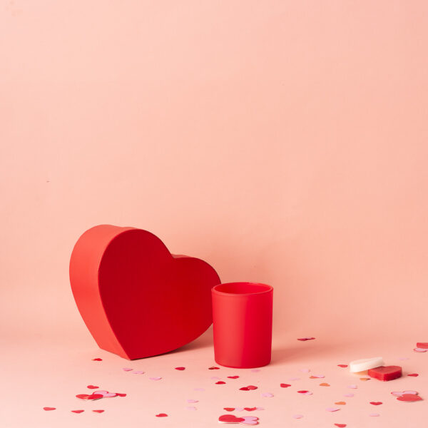 Szklany pojemnik do zalewu 280 ml czerwony 70848 kpl 6 szt.