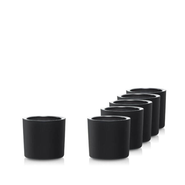 Zestaw czarnych pojemników szklanych pod zalew świec 250 ml