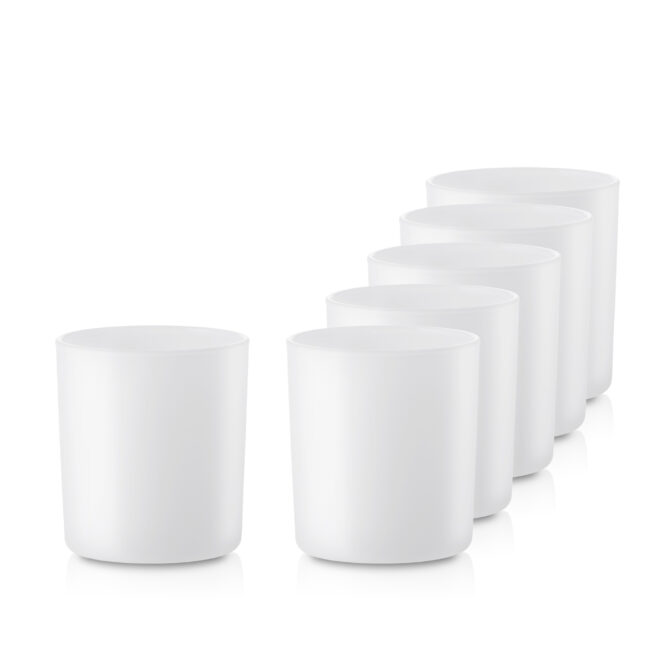 Pojemnik szklany 70826 biały mat do zalewu świec 365 ml kpl. 6 szt.