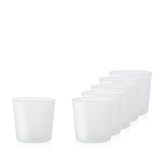 Pojemnik szklany do zalewu świec 71423 szkło biała satyna 185 ml kpl. 6 szt.