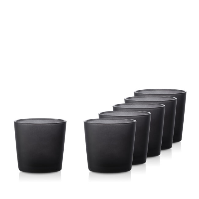 Pojemnik szklany do zalewu świec 71423 szkło czarna satyna 185 ml kpl. 6 szt.