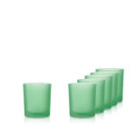 Pojemnik szklany zalewu świec zapachowych zielona satyna 230 ml kpl. 6 szt.