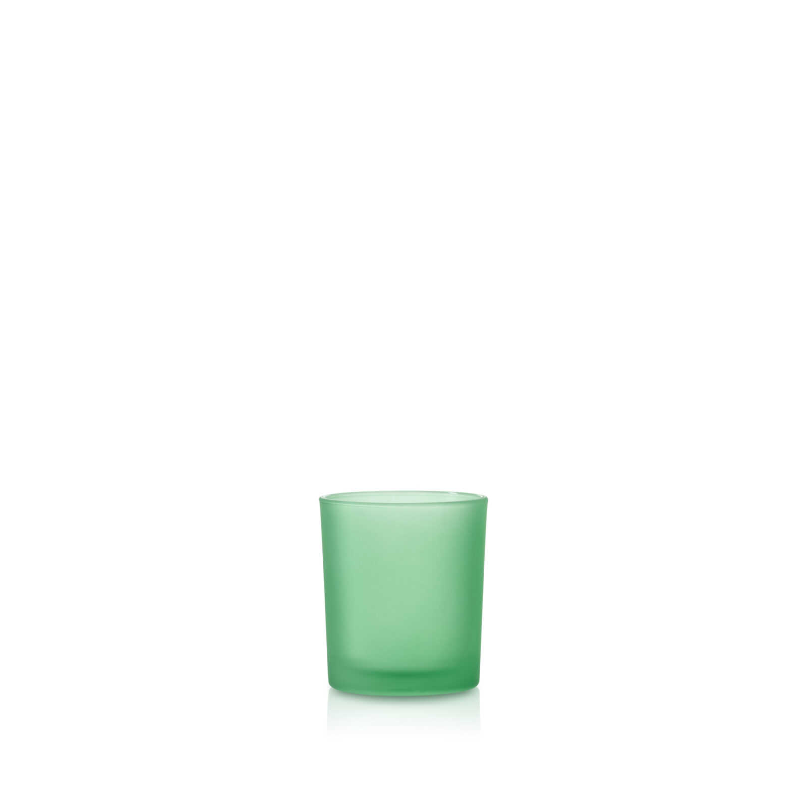 Zielony satynowy pojemnik do zalewu świec szklany