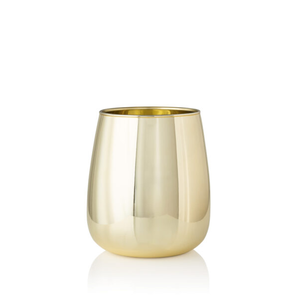 Błyszczący wazon szklany w kolorze złotym