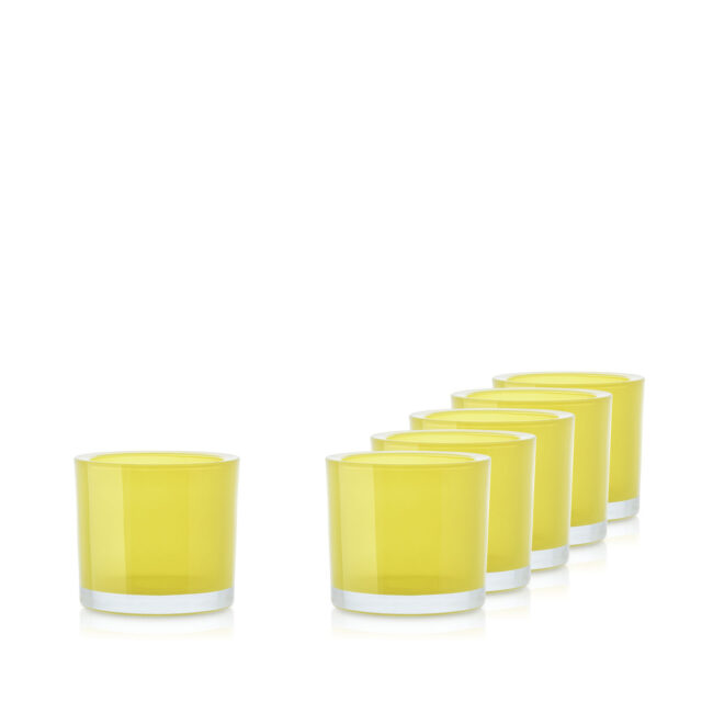 Szkło do zalewu świec żółty malowany wewnątrz