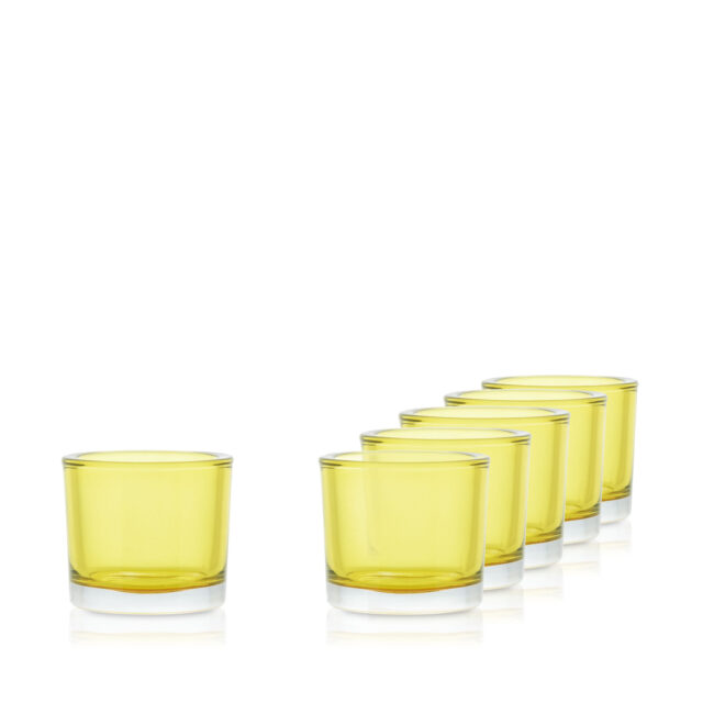 Żółty szklany pojemnik osłonka na zalew świec