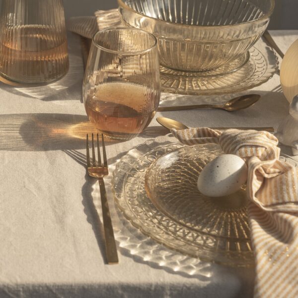 Talerz obiadowy dekoracyjny ozdobny BEIGE transparent 25 cm kpl. 4 szt.