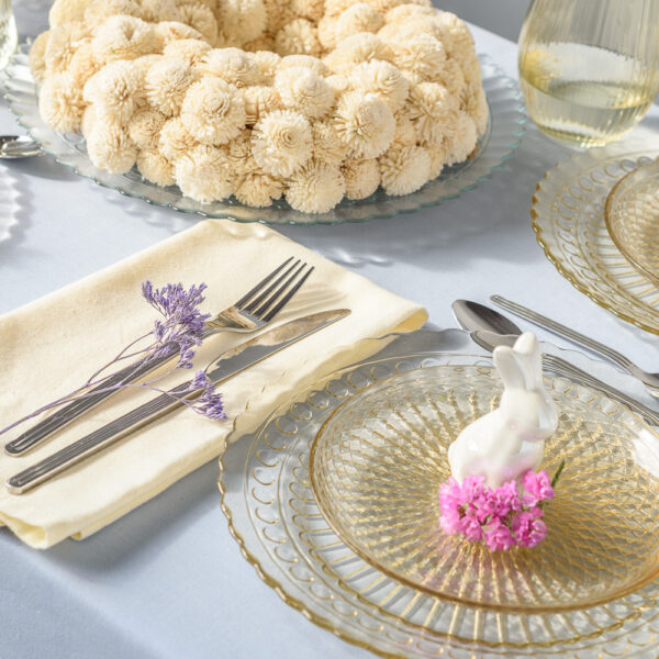 Talerz obiadowy dekoracyjny ozdobny BEIGE transparent 25 cm kpl. 4 szt.