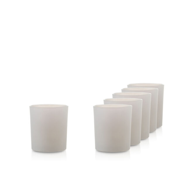 Pojemnik szklanka do zalewu świec 70053 jasny szary mat 230 ml kpl. 6 szt.