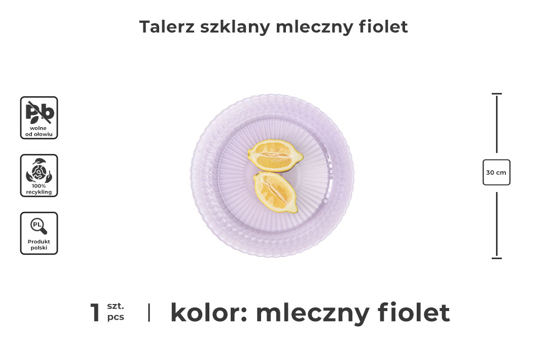 Fioletowy talerz szklany