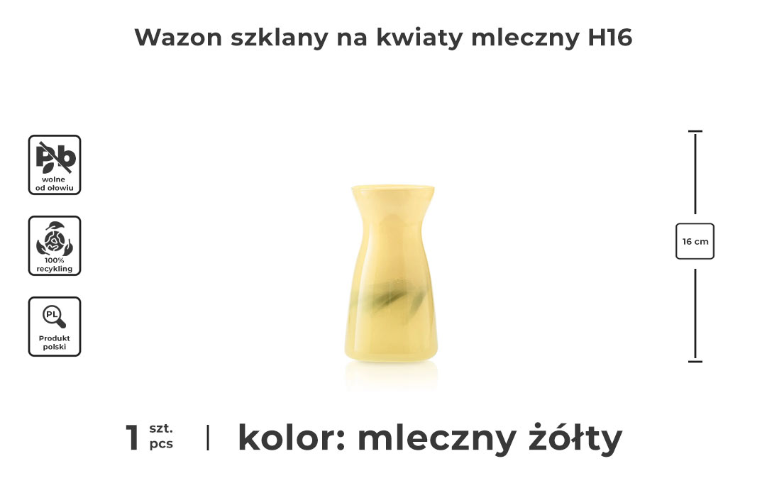 Żółty wazon na kwiaty - infografika